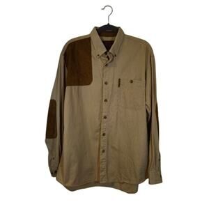 North River Vintage Mens Tan Shirt Size Large Hunting Shooting Workwear Outdoors